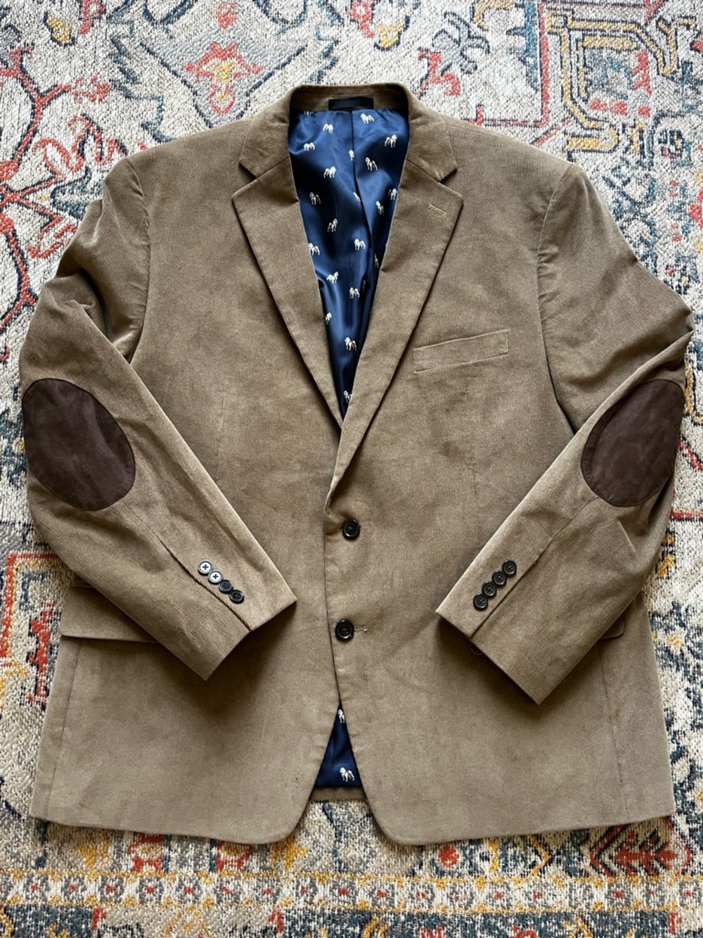 Ralph Lauren Brown Suede Sport Coat with Dark Brown Elbow Patches